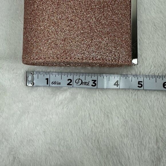 INC International Concepts Sparkle Clutch Rose Gold Glitter Covered Mini Purse - Picture 6 of 6